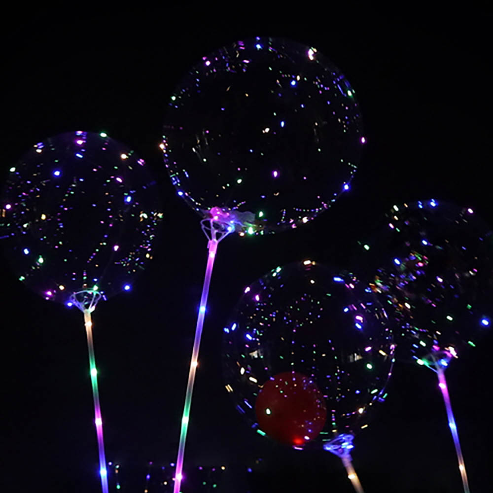 뷰라뷰 LED 야광 투명 풍선 5p + 손펌프 혼합 색상 1세트