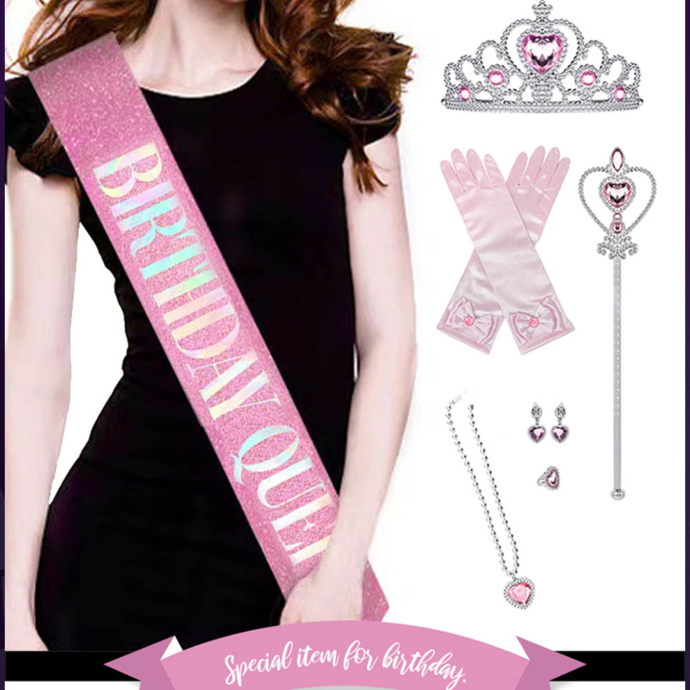 뷰라뷰 생일 파티 용품 2컬러 택1 (티아라+어깨띠 + 요술봉 코스튬)