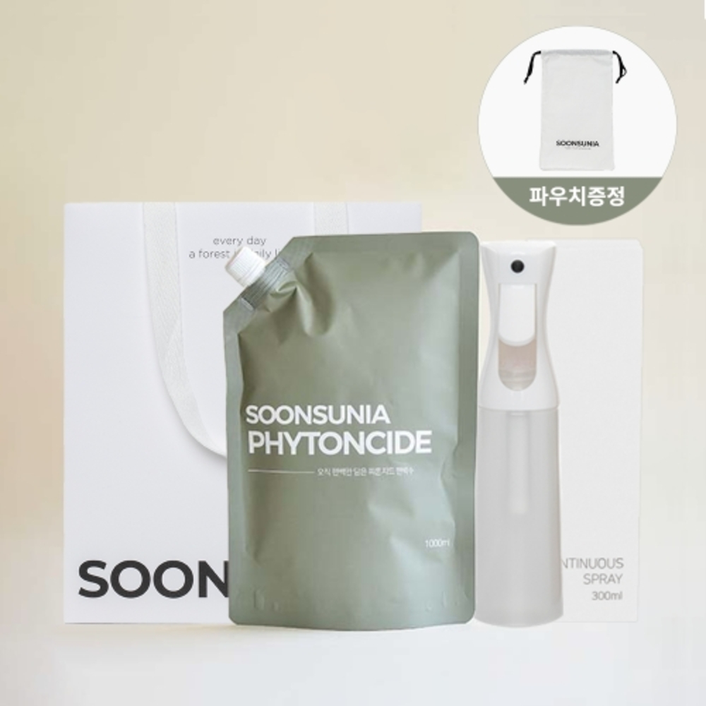 [화목한가정] 피톤치드 편백수 스프레이 선물세트 (1000ml+공병+파우치+기프트백)