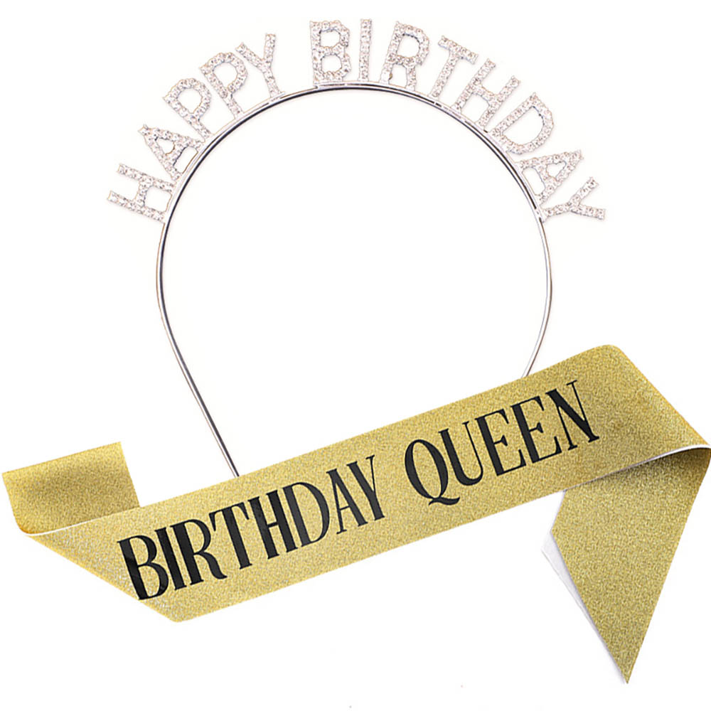 뷰라뷰 생일 풍선 세트 (어깨띠+티아라 포함) 6컬러 택1