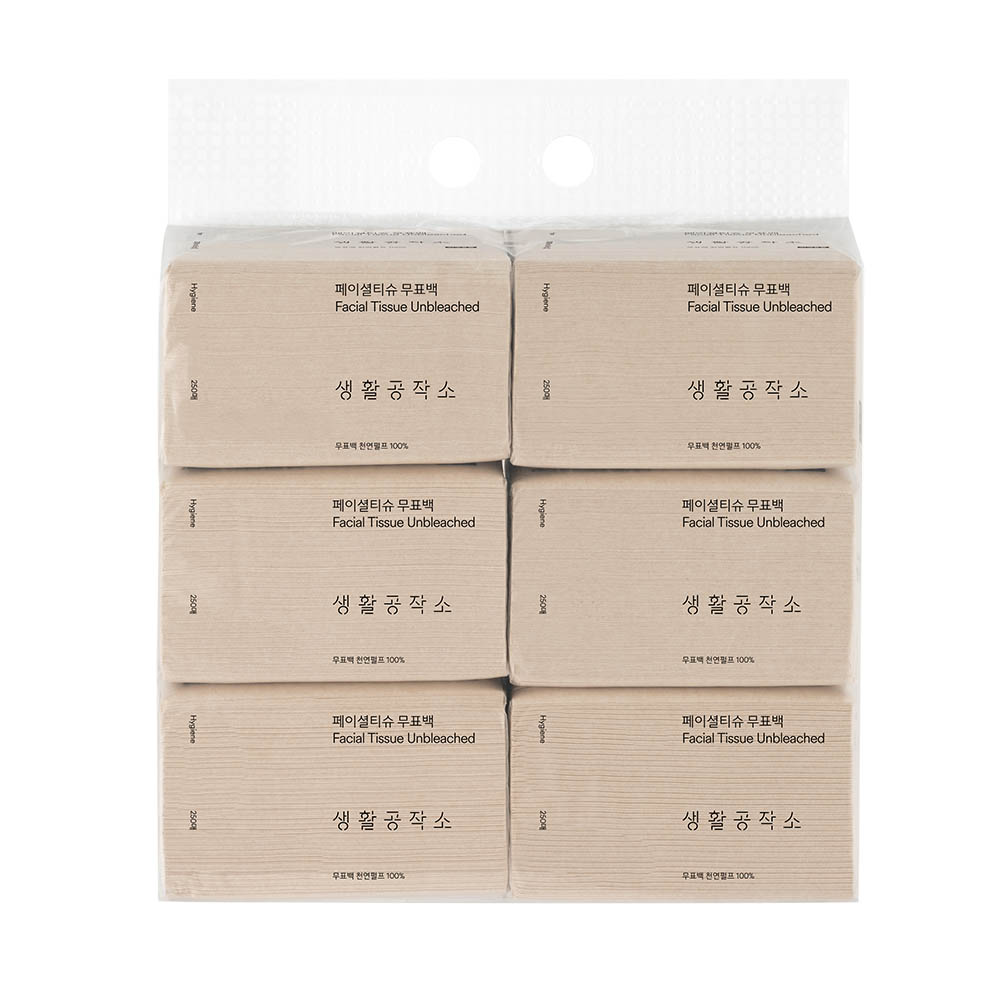 [생활공작소] 뽑아쓰는 페이셜티슈 무표백 6팩
