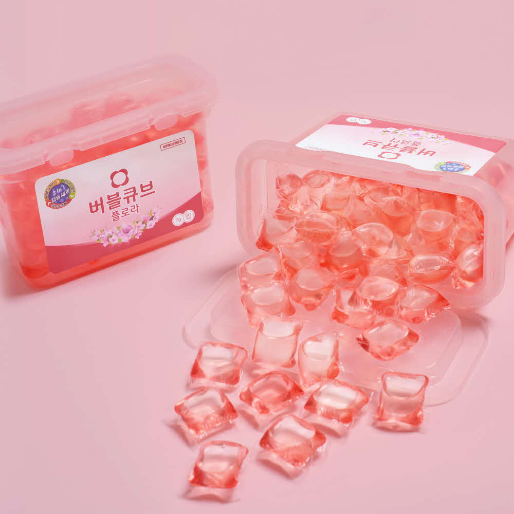 버블큐브 플로라 올인원 캡슐 세탁세제 7g (50개입)