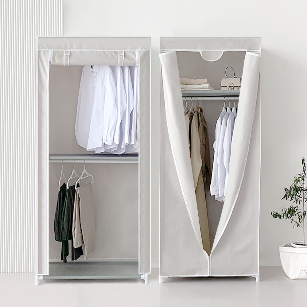 [이안리빙] 패브릭 커버 비키니 옷장 조립식 시스템 행거 심플형
