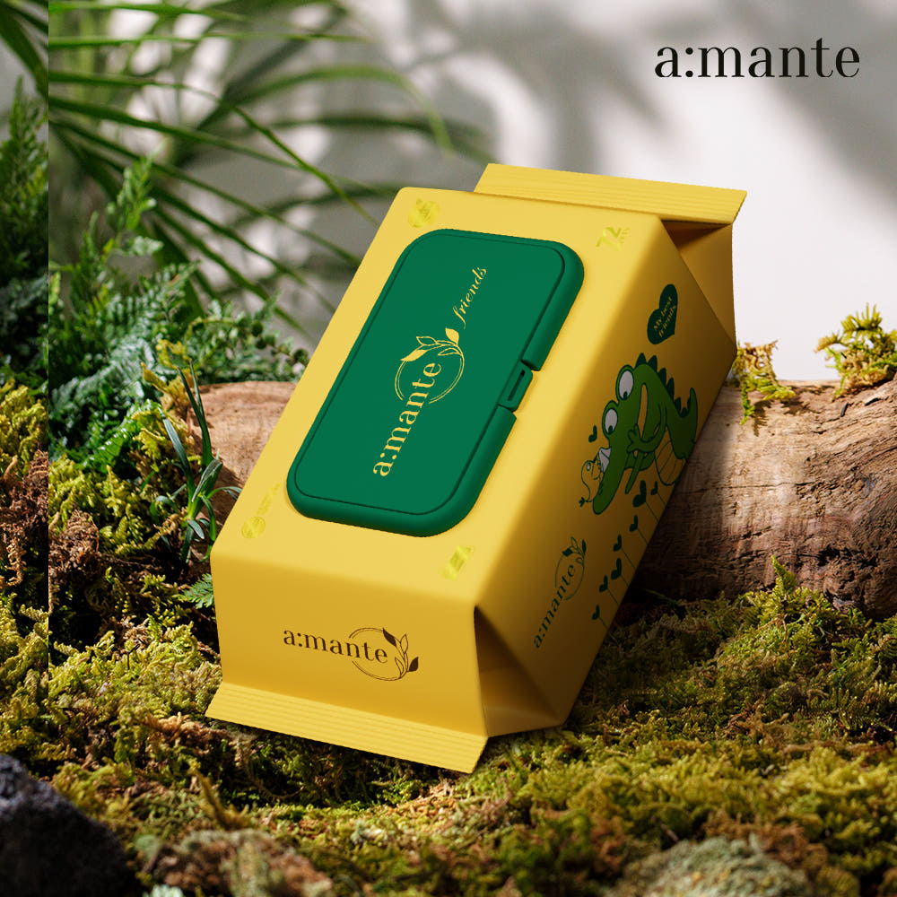 아망떼 두꺼운 물티슈 72매 도톰한 두꺼운 물티슈 엠보싱 캡형 20팩