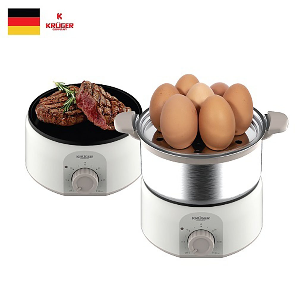 [크루거] 다용도 2단 스텐멀티 찜기 찜솥 쿠커 계란 고기 생선 KR-MTN1904
