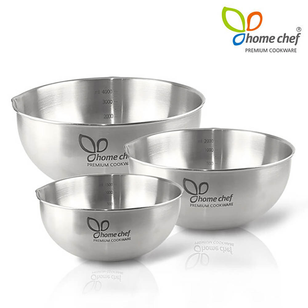 홈셰프 프리미엄 믹싱볼3종세트(스텐레스304), hc0403s