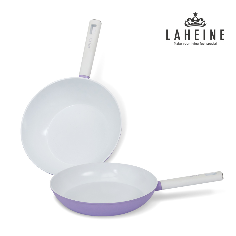 [라헨느] 더 퀸 포토프 퍼플 세라믹 IH 프라이팬 2종 세트 28cm + 궁중팬 28cm