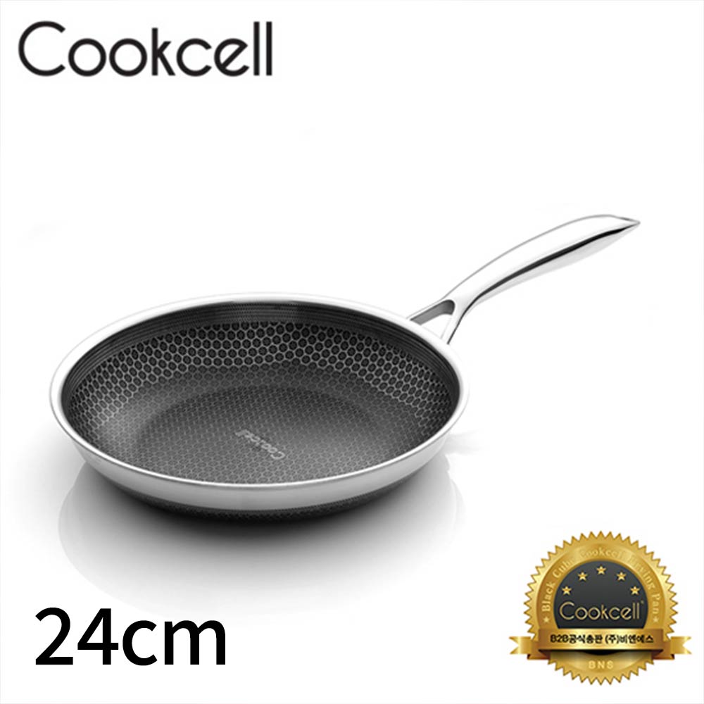 [Cookcell] 쿡셀 통3중 더블 세라믹 코팅 블랙에디션 IH 프라이팬 24cm / 품번 : 03002