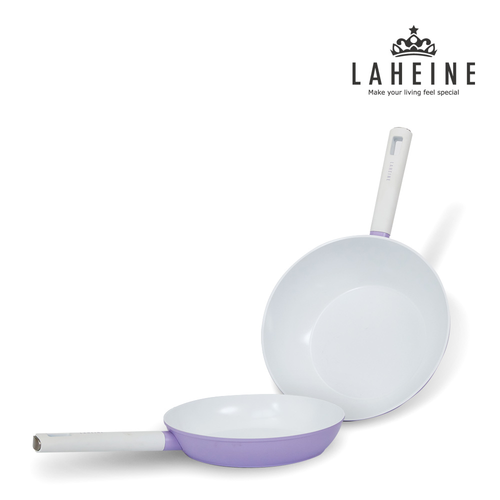 [라헨느] 더 퀸 포토프 퍼플 세라믹 IH 프라이팬 2종 세트 24cm + 궁중팬 28cm
