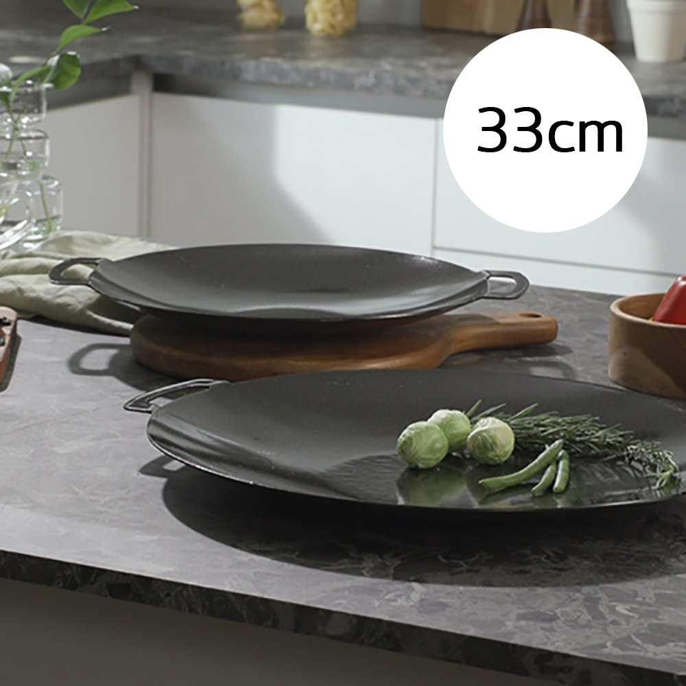 바즈 지지고 도자기코팅 무쇠그리들 IH 캠핑불판 33cm