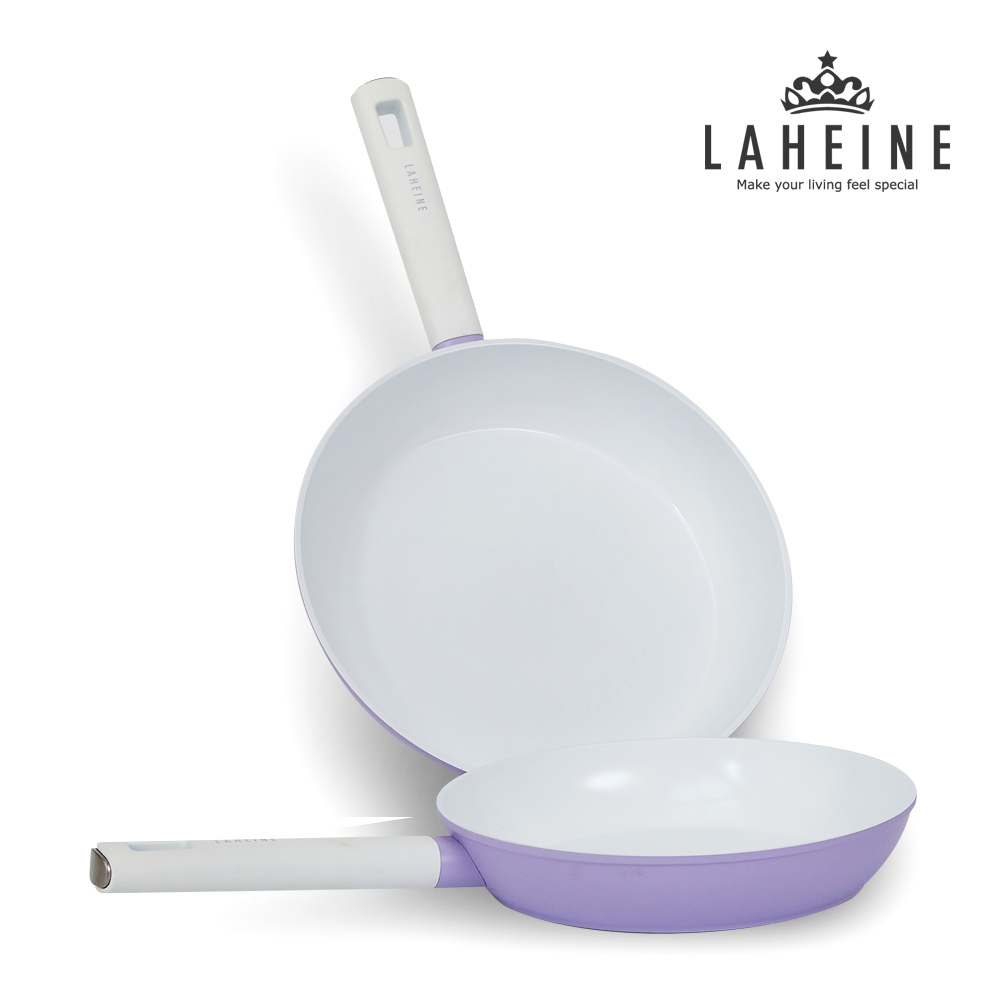 [라헨느] 더 퀸 포토프 퍼플 세라믹 IH 프라이팬 2종 세트 24cm + 28cm