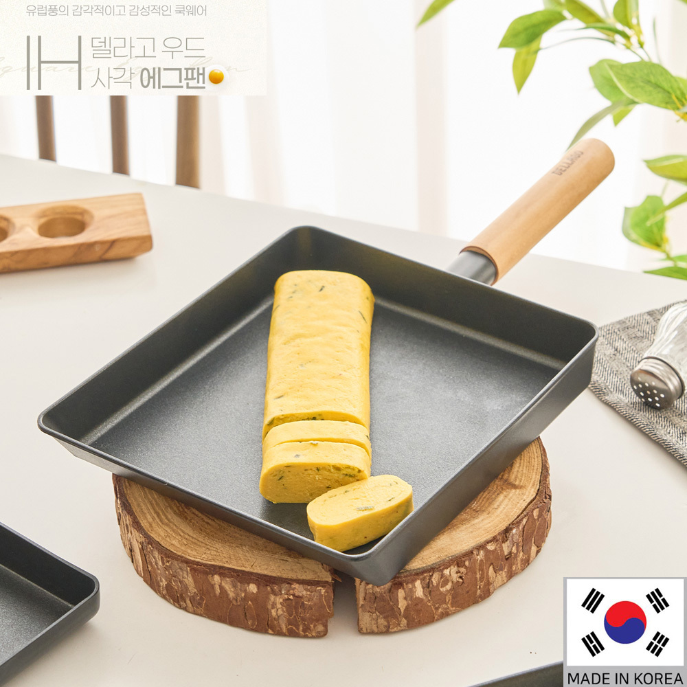 [DELLAGO] 델라고 우드 IH 사각 에그팬 계란말이팬 대(20*24cm)