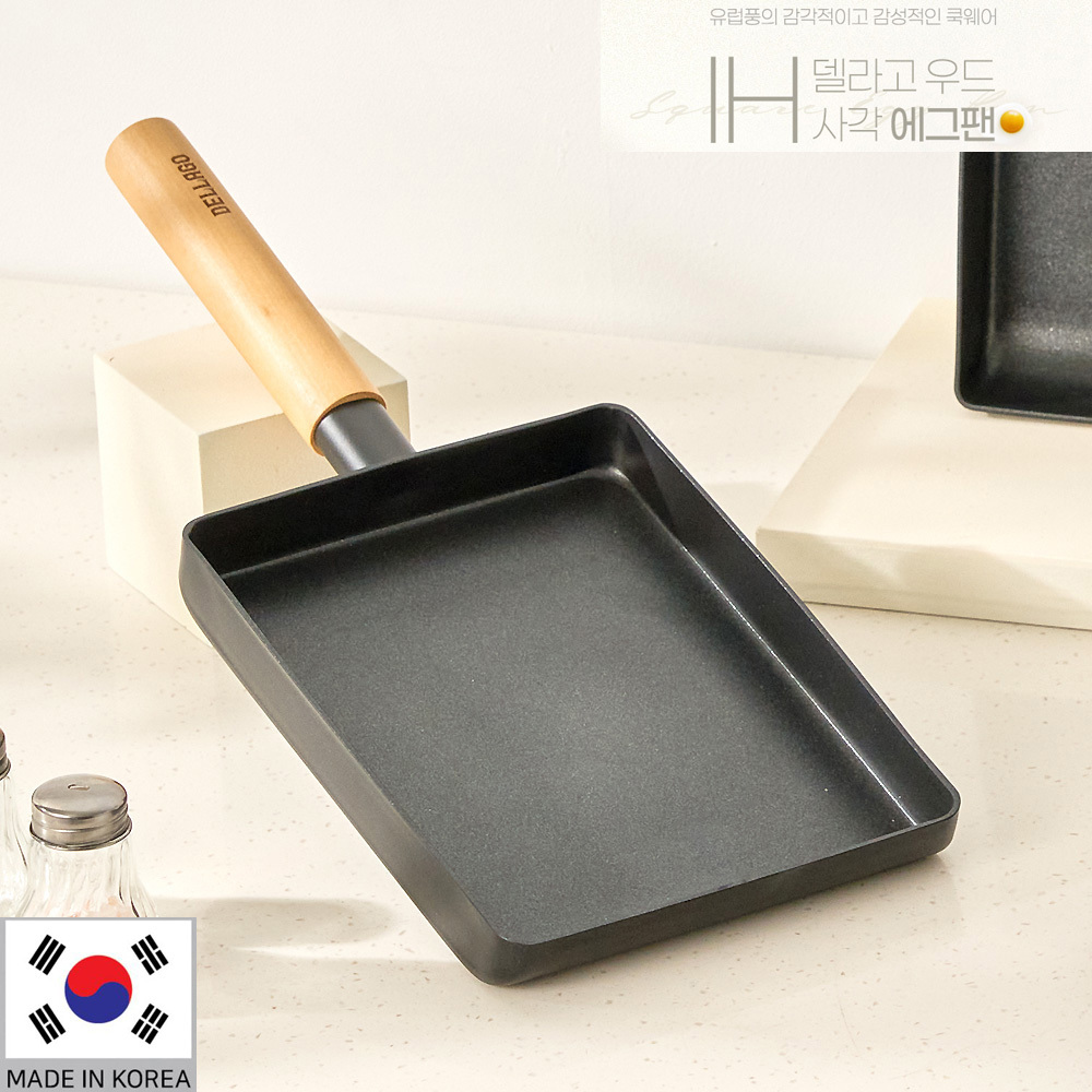 [DELLAGO] 델라고 우드 IH 사각 에그팬 계란말이팬 중(17*23cm)