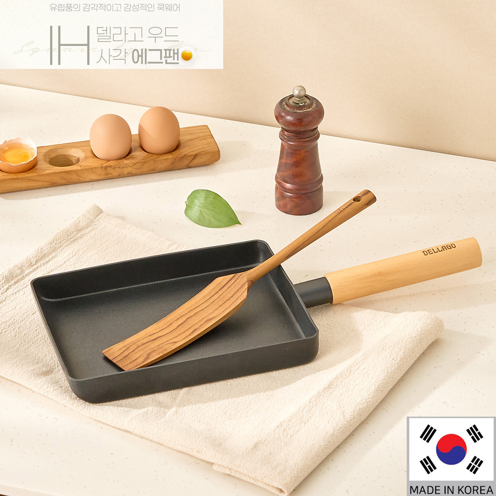 [DELLAGO] 델라고 우드 IH(인덕션) 사각 에그팬 계란말이팬 소(13*18cm)