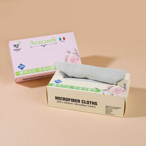 [아라코엘리] 극세사 뽑아쓰는 행주 20매 x 8P세트(160P) 색상랜덤
