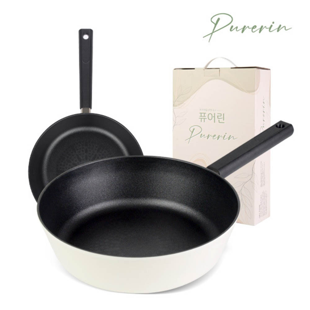 퓨어린 화이트 인덕션 (IH) 궁중팬(웍) 24cm