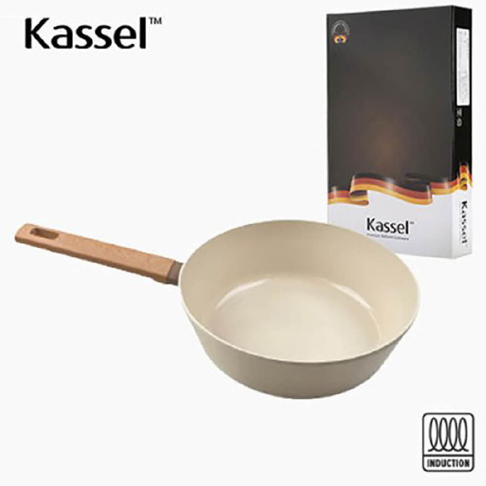 Kassel 카셀 인덕션 스톤 크림 세라믹 코팅 궁중팬 24cm