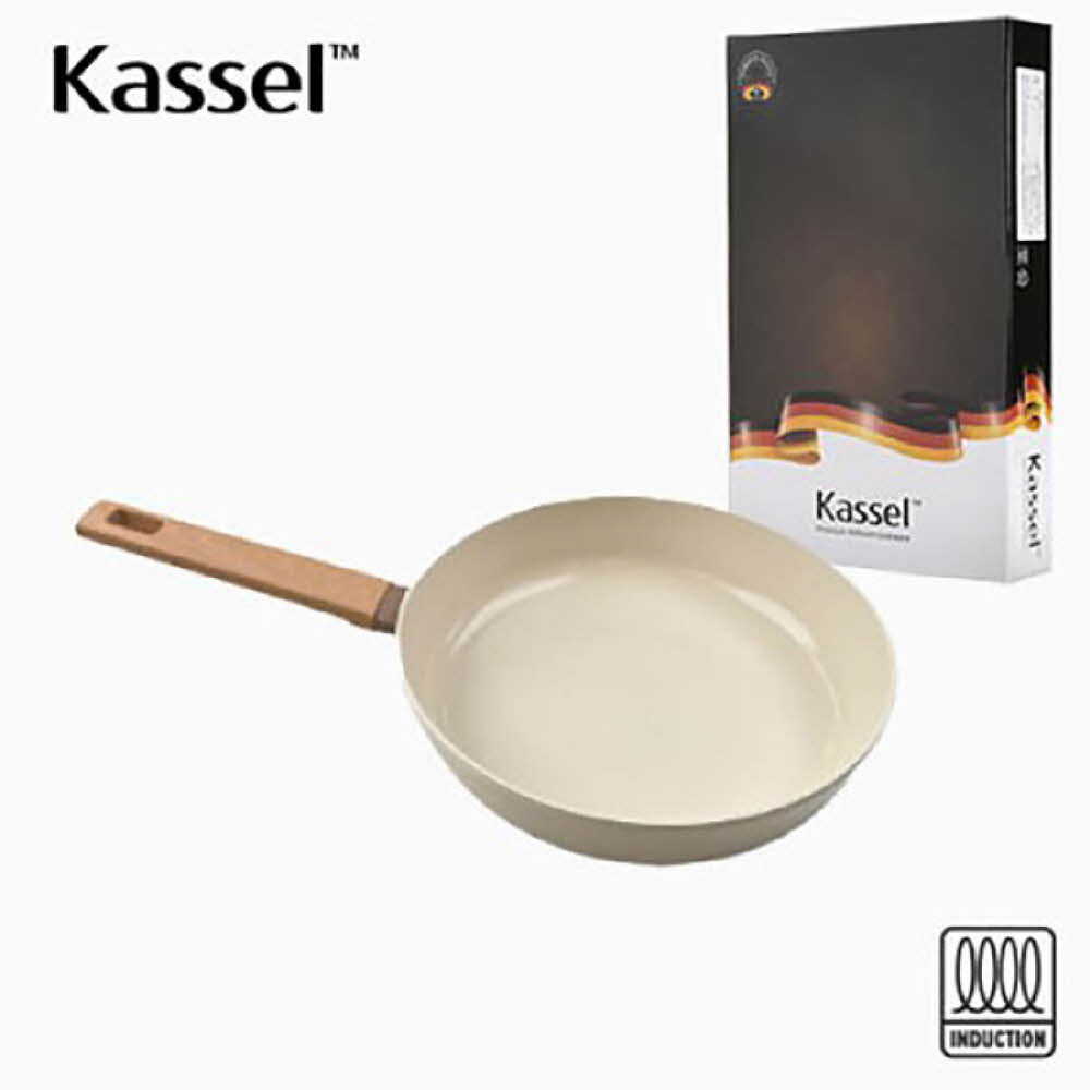 Kassel 카셀 인덕션 스톤 크림 세라믹 코팅 후라이팬 24cm