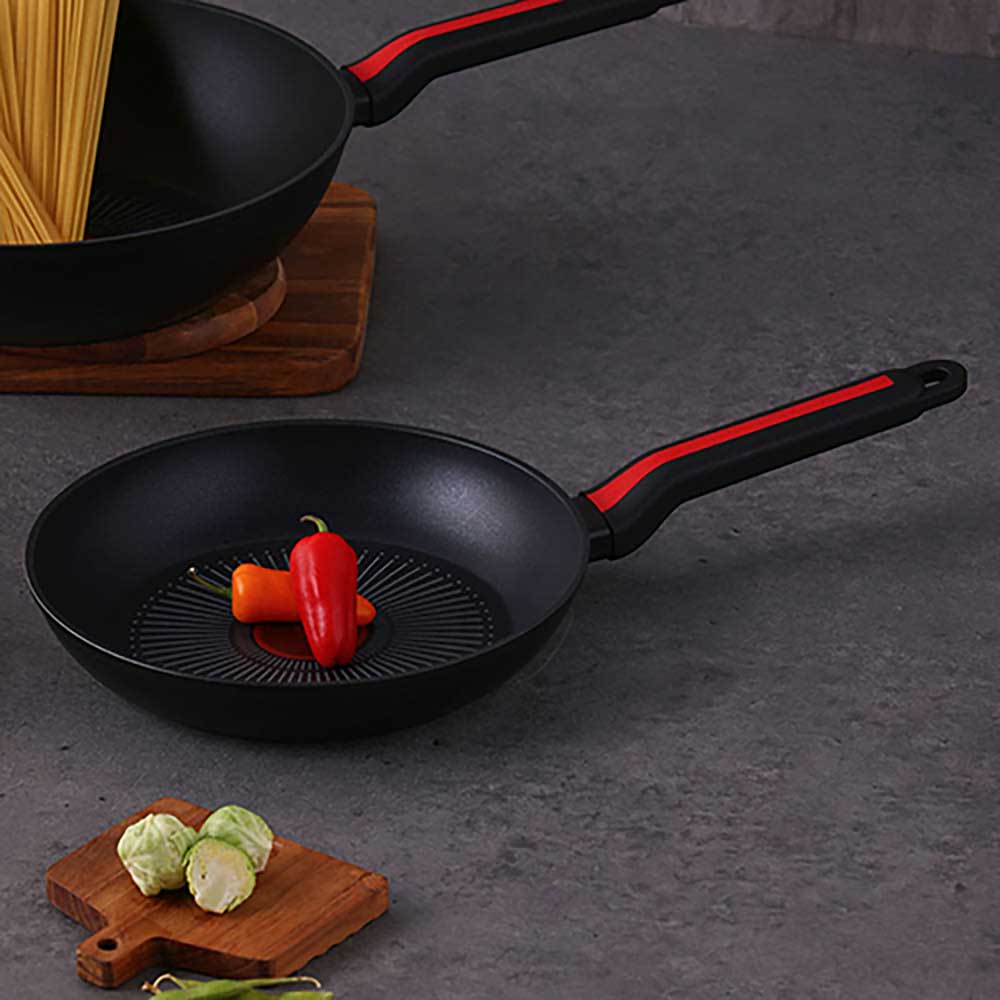 쿠안 IH 레이디 블랙 논스틱코팅 센서 후라이팬 24cm