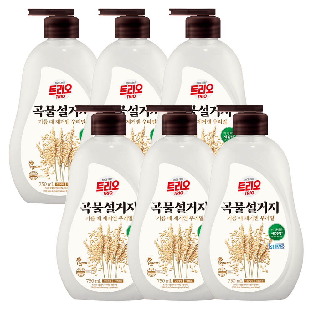 [애경] 트리오 곡물 설거지 우리밀 750ml x 6개