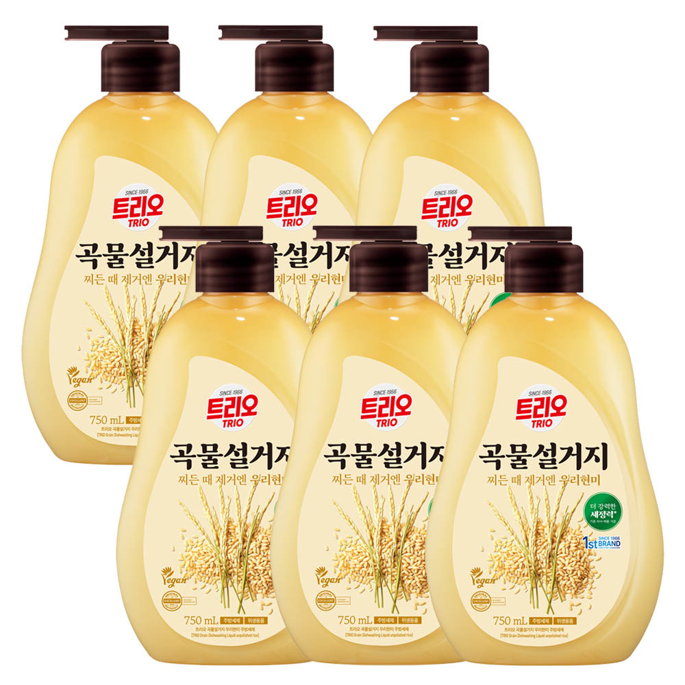 [애경] 트리오 곡물 설거지 우리현미 750ml x 6개