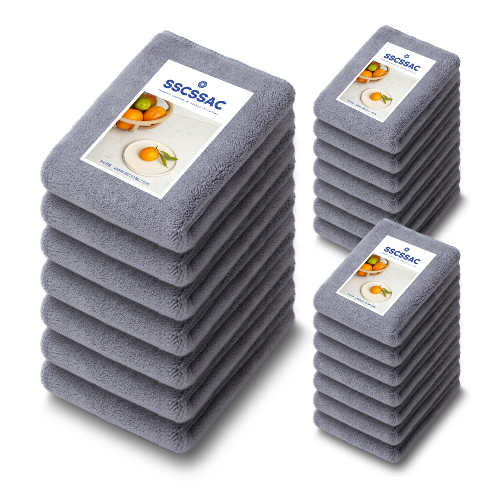 쓱싹 보들보들 극세사 양면 주방행주 30x30 그레이 7P 3세트