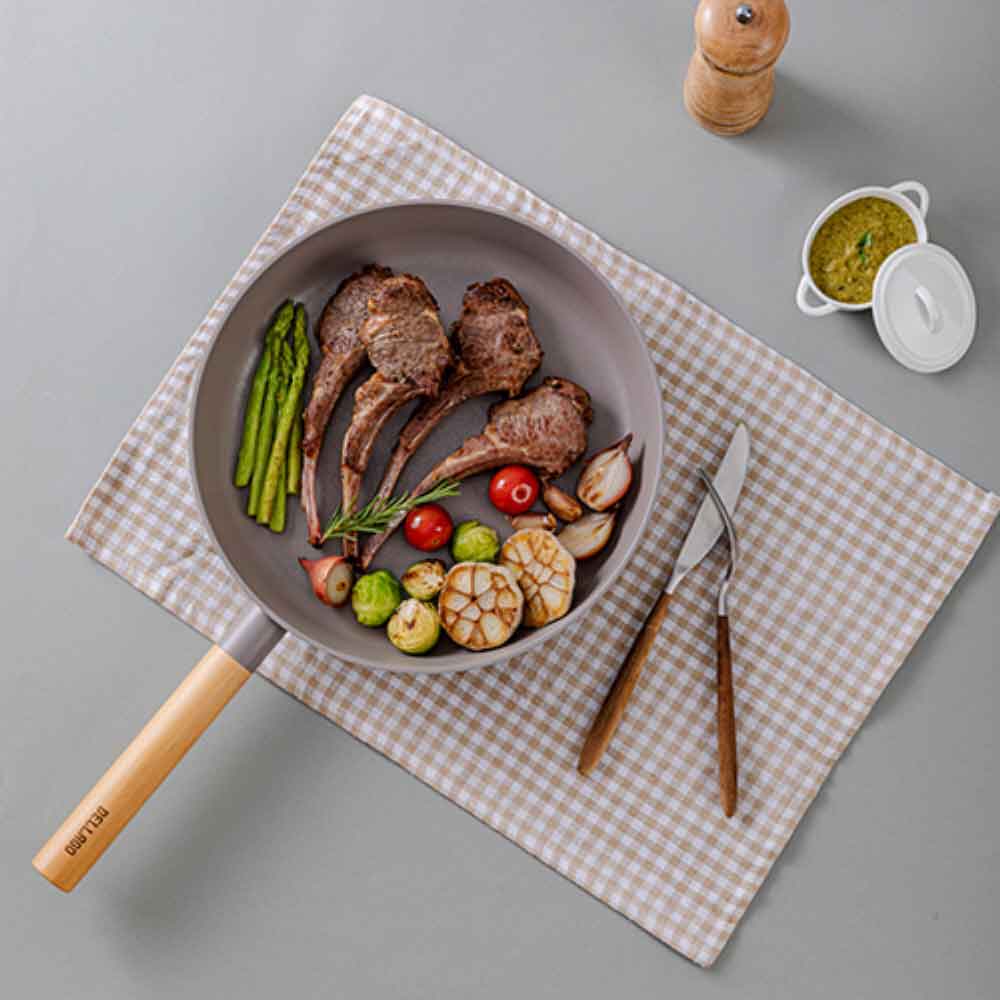 델라고 IH 우드 후라이팬 28cm브라운