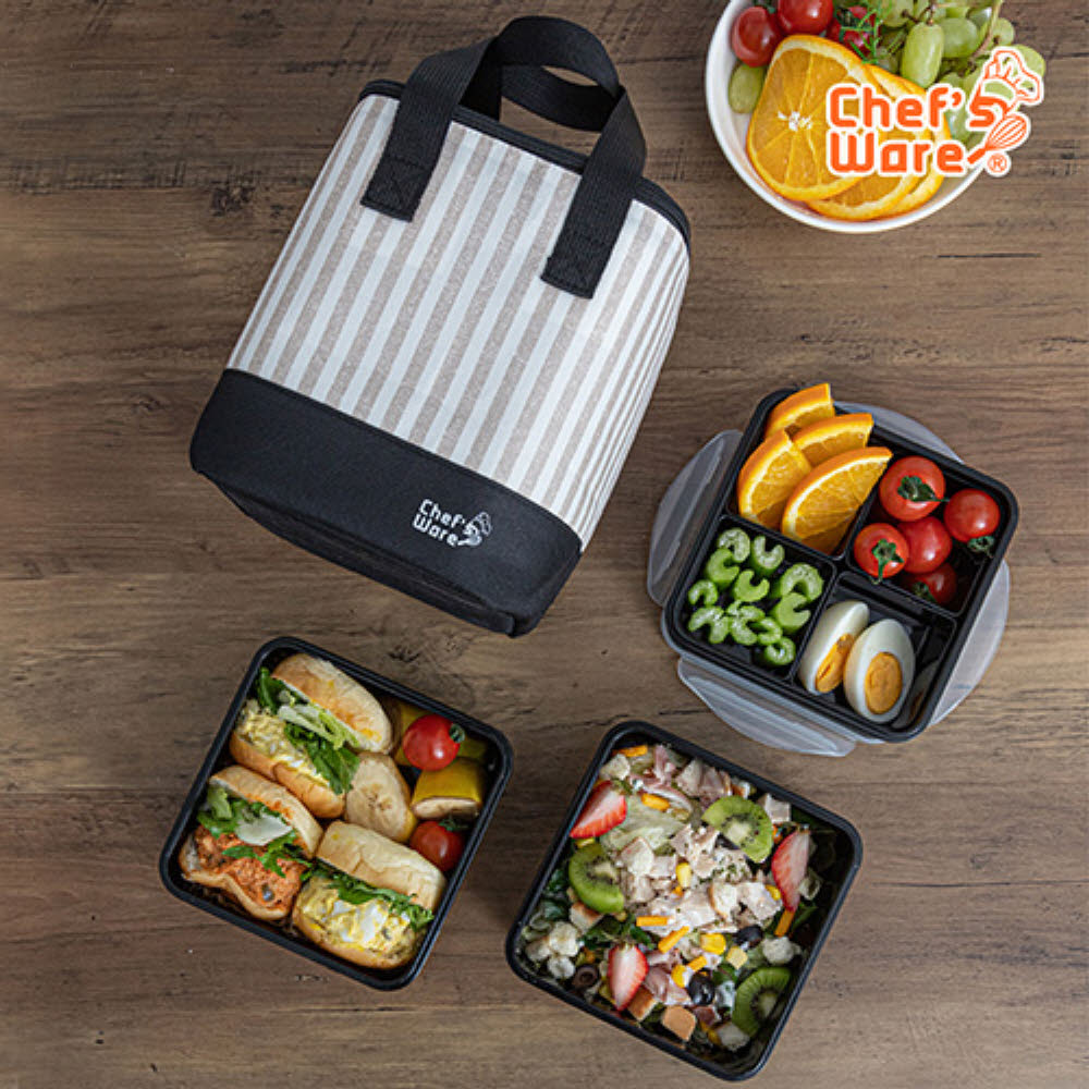 셰프웨어 얌 정사각 3단 도시락세트 DYC-LB-S3P