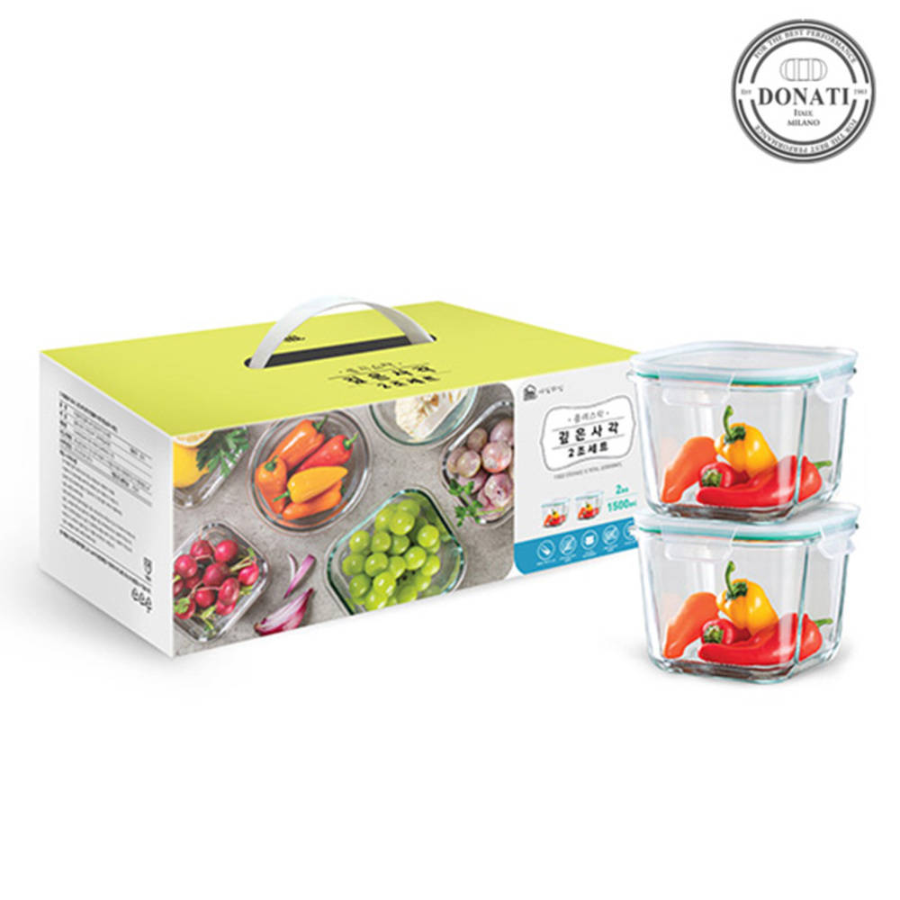 [도나티] 플러스락 깊은볼 사각 2조 (1500ml*2)