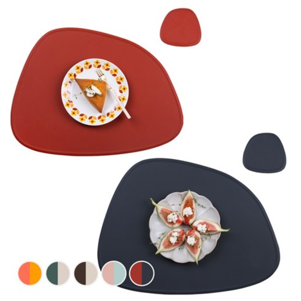 [인콕] 실리콘 티코스터 테이블매트 2종세트