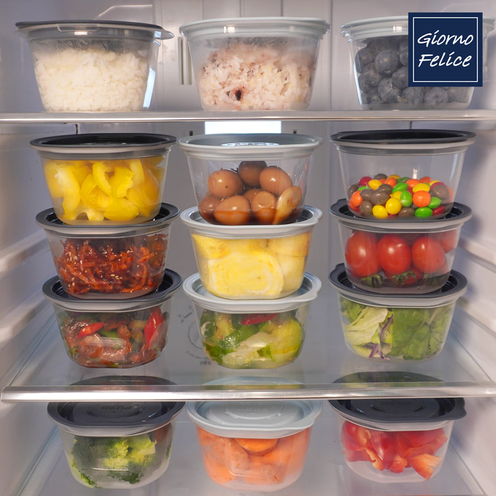 [죠르노펠리체] 이지쿡 밥보관 용기 15개 세트 (네이비,스카이블루/275ml)