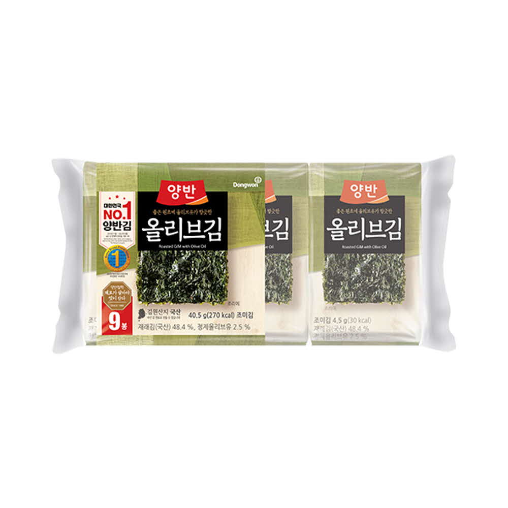 동원 양반 올리브김식탁9P(9매) x 6개 (54봉)