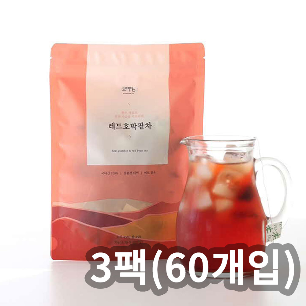 붓기 OUT 묘미담 레드호박팥차 3팩 (총 60개입)