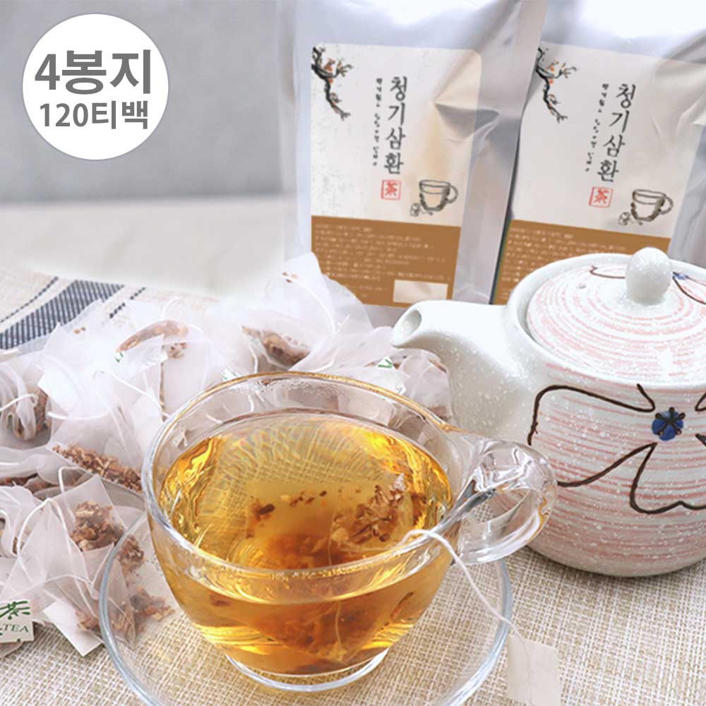 만성기침, 기관지염, 천식잡는 청기삼환차 4봉(120티백)