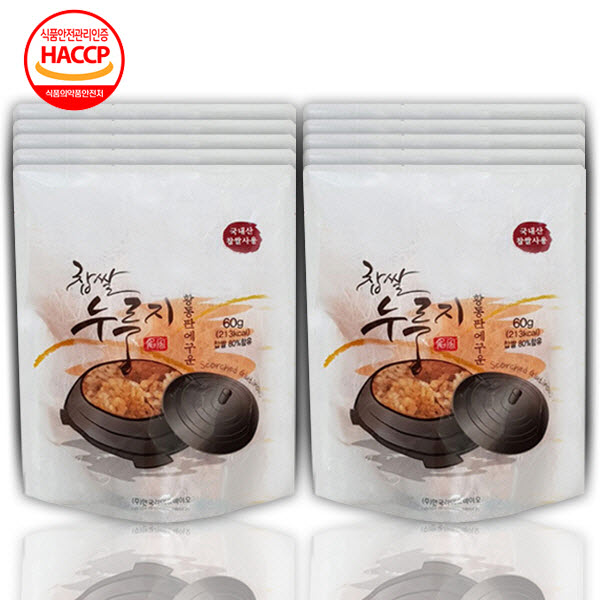 바이오누룽지 전통 놋쇠판에 구운 찹쌀누룽지 60g*10