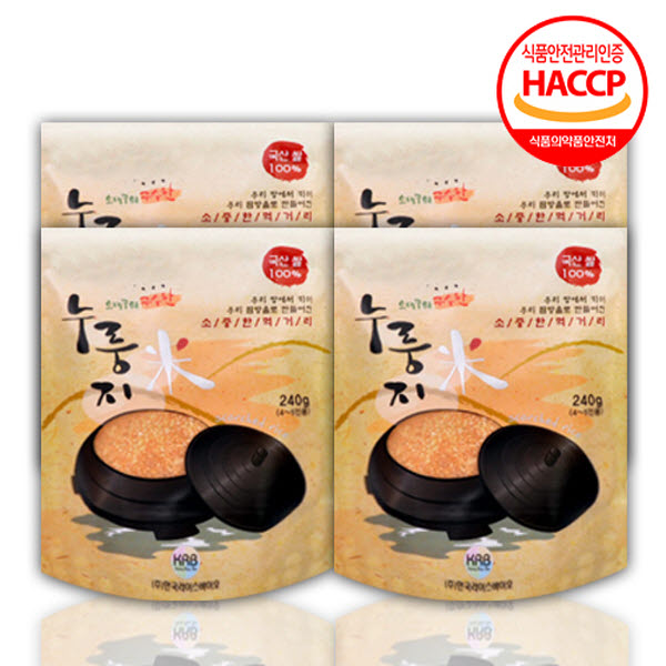 바이오누룽지 전통 놋쇠판에 구운 오래구워구수한누룽지 240g*4