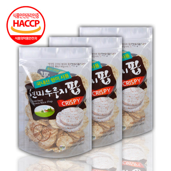 바이오누룽지 전통 놋쇠판에 구운 현미 누룽지 과자 120g*6