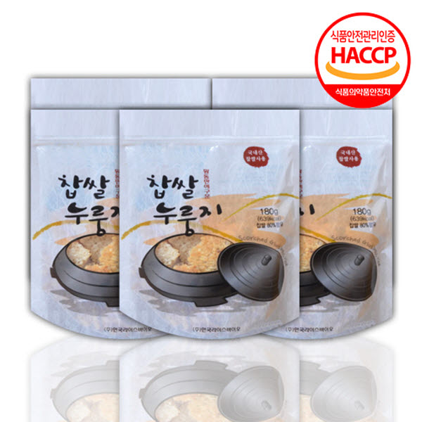 바이오누룽지 전통 놋쇠판에 구운 찹쌀누룽지 180g*5