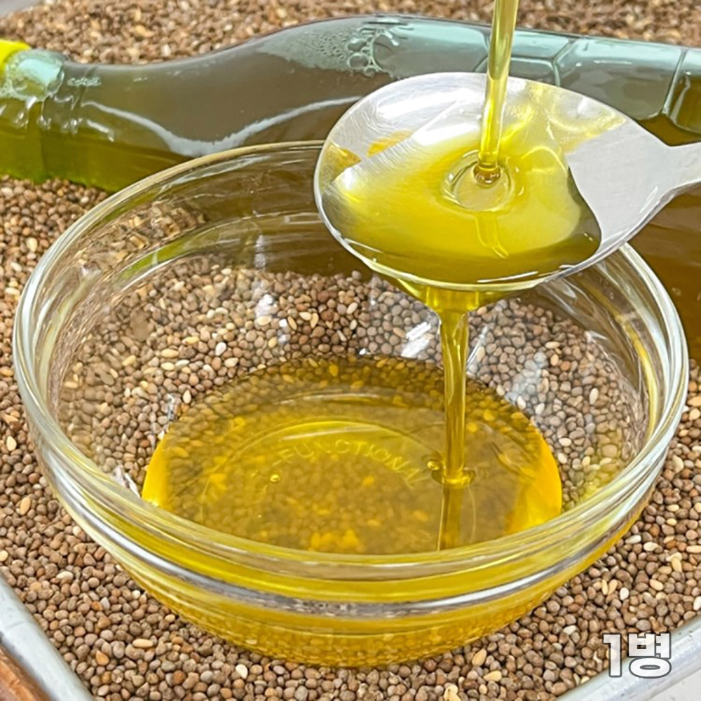 [청년농가] 깨끗하고 진한 저온압착 350ml 들기름 1병