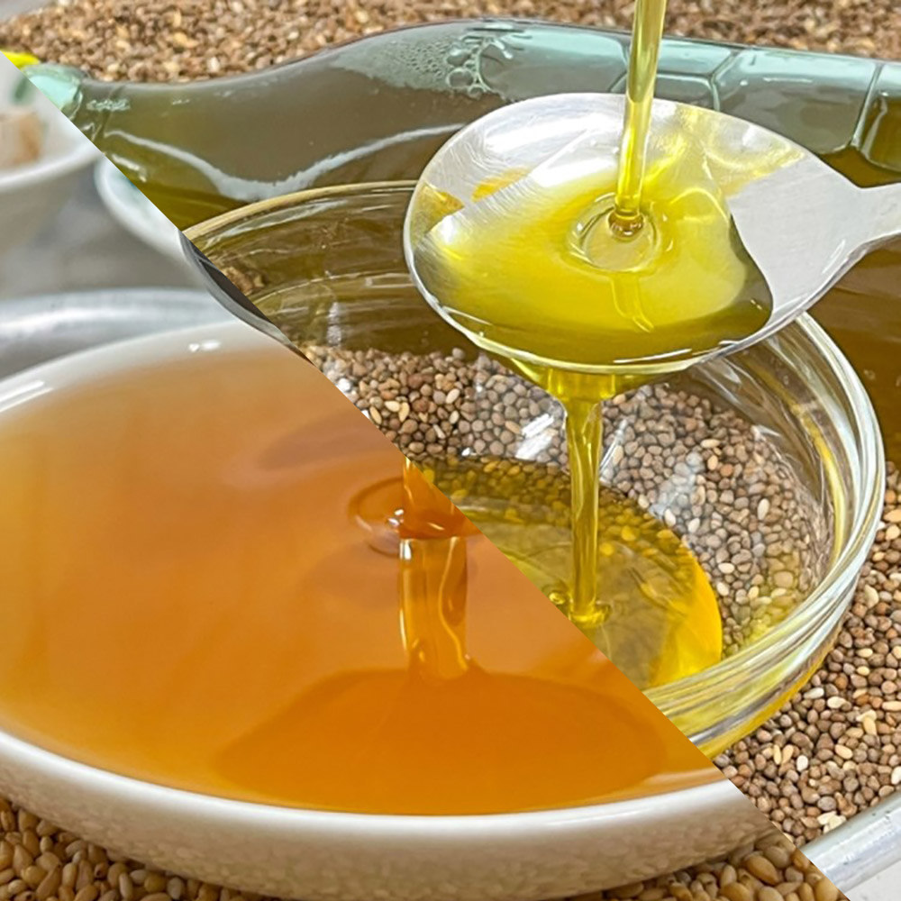 [청년농가] 깨끗하고 진한 저온압착 350ml 참기름 1병+들기름 1병