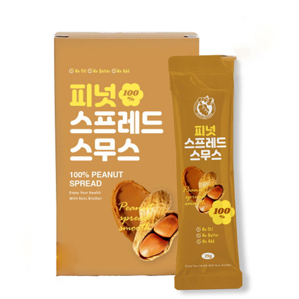 너츠브라더 피넛 스프레드 스무스 스틱 땅콩버터 100% 25g x 10개 1세트