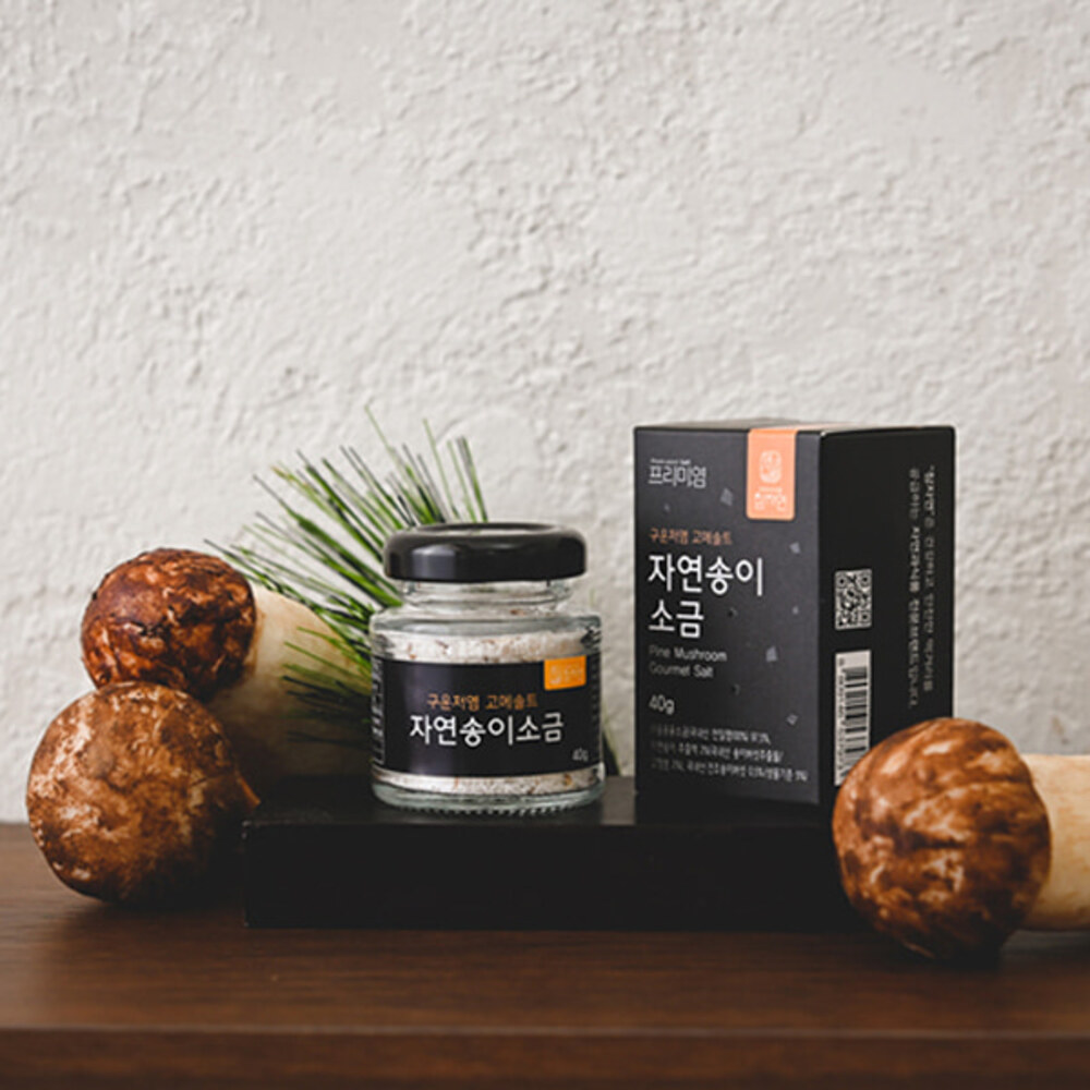 [프리미염] 구운저염 자연송이소금 40g(유리병)