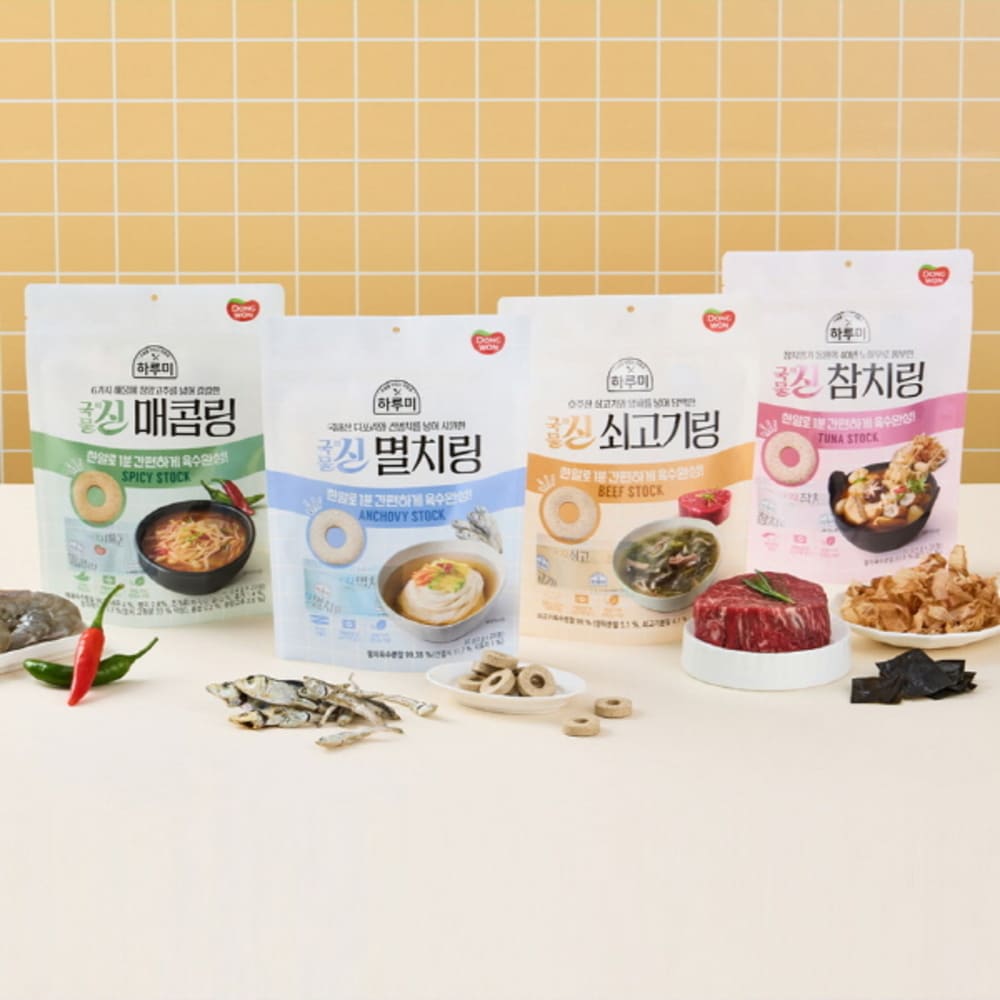 [동원] 하루미 국물의신 80g x 4봉 (참치/멸치/쇠고기/매콤 각1봉)