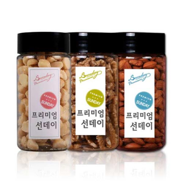 선데이견과 마카다미아 220g+호두 130g+아몬드 240g