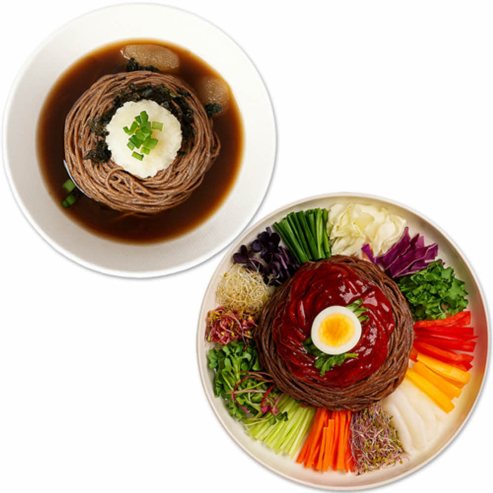 해돋이대아 [생면/신선배송]메밀소바5인분+비빔메밀면5인분(메밀면2kg+메밀장5봉+비빔장5봉)