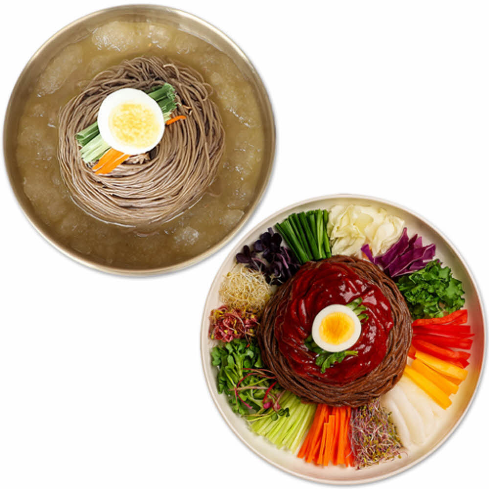 해돋이대아 [생면/신선배송]메밀냉면5인분+비빔메밀면5인분(메밀면2kg+냉면육수5봉+비빔장5봉)