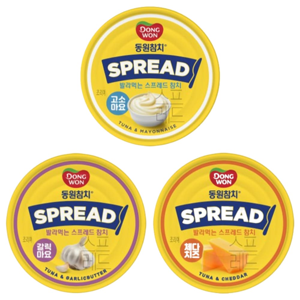 [동원] 동원참치 스프레드 고소마요 100g 4캔 + 갈릭마요 100g 4캔 + 체다치즈 100g 4캔