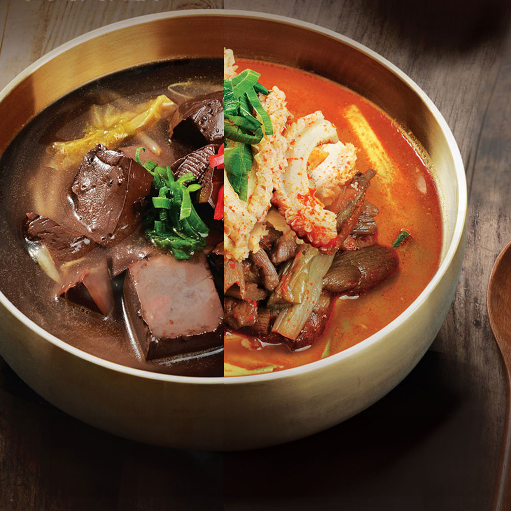 [한끼식탁] 선지해장국 700gx3팩+양평해장국 800gx3팩(레토르트)