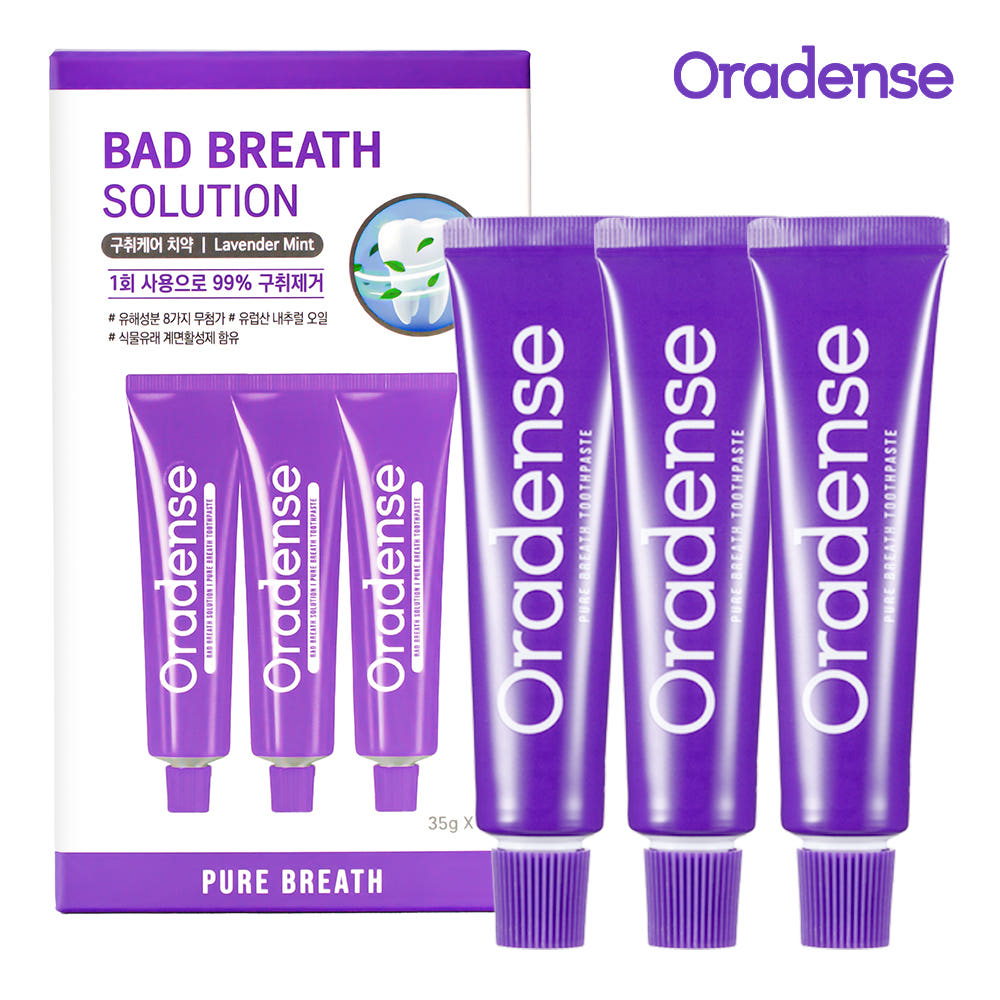 [오라덴스] 퓨어브레스 구취케어 치약 35g, 3개
