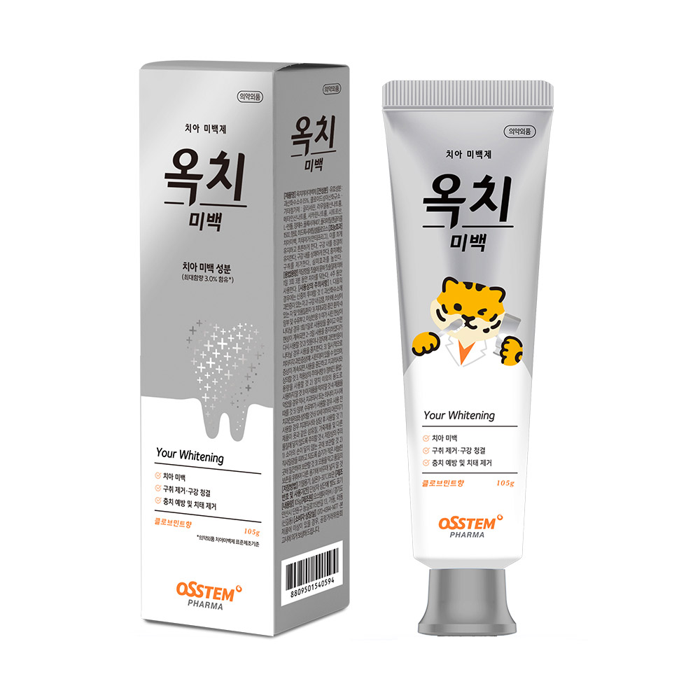 오스템 옥치 치아미백치약 105g 구취케어 잇몸 입냄새 구강청결 치태제거 클로브민트향